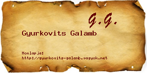 Gyurkovits Galamb névjegykártya